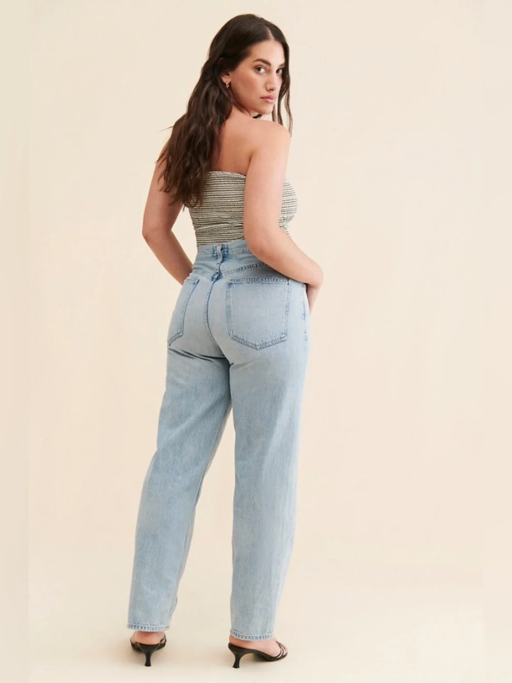 Agolde criss cross High-Rise Straight jeans distressed ripped mother Levi’s 29